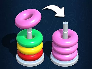 Color Hoop Stack - Sắp xếp câu đố