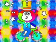 Sách tô màu: Monkey Rides Unicycle
