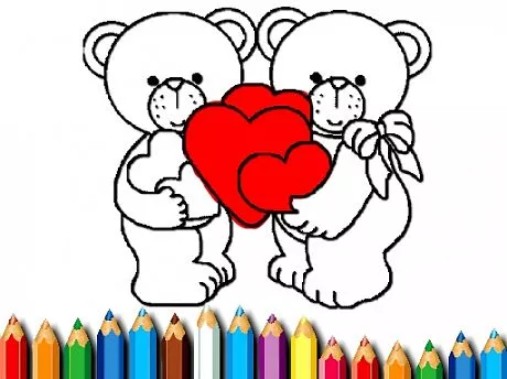 Chúc mừng ngày Valentine tô màu