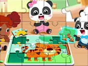 Ghép hình: Bé gấu trúc chơi trò chơi ghép hình