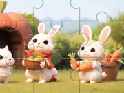 Ghép hình: Thỏ với cà rốt