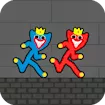 Stickman Huggy 2 màu đỏ và xanh